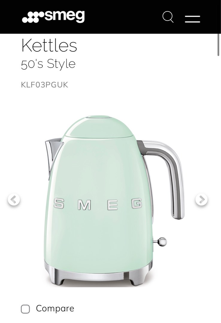 SMEG kettle in Green, TV & Home Appliances, Kitchen Appliances, Kettles