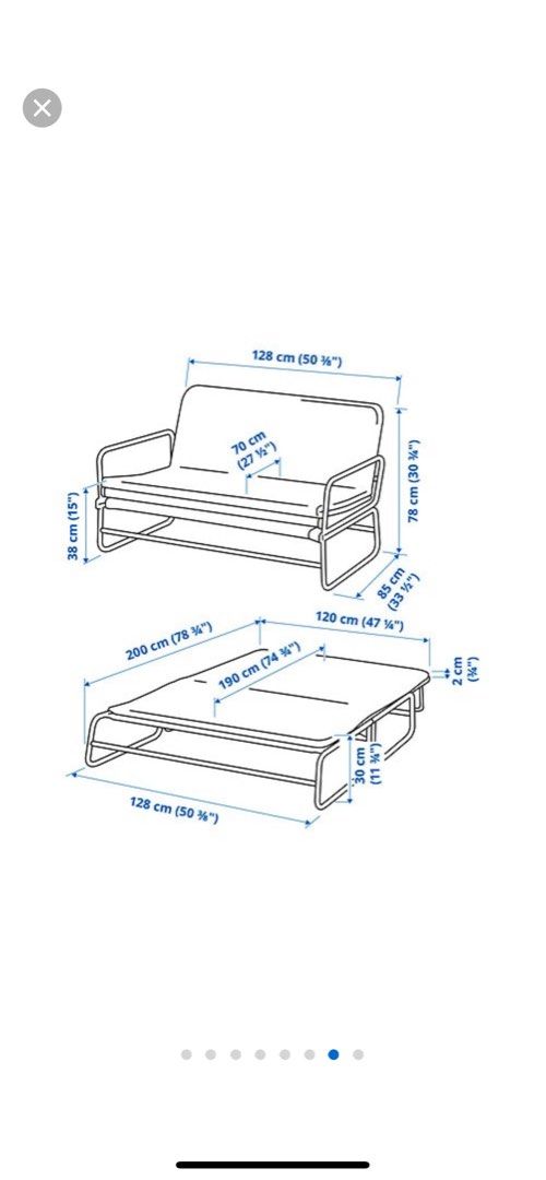 Sofa bed HAMMARN Sofabed Knisa dark grey/black 120 cm ikea brand new