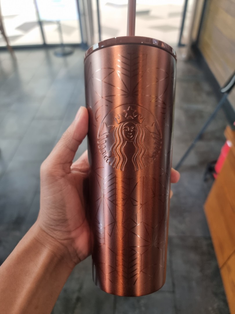 Reusable Geometric Coffee Cups : Starbucks Stainless Steel Chiseled Tumbler
