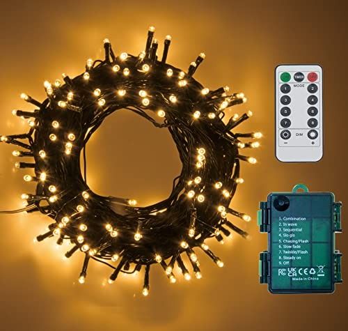 Battery operated outdoor string lights with remote on sale control