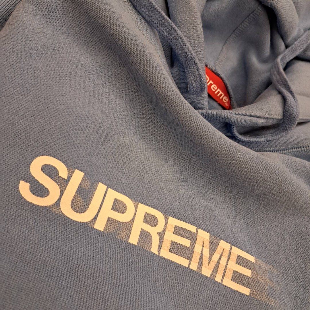 SUPREME SS23 MOTION LOGO HOODIE BLUE(M) on Carousell