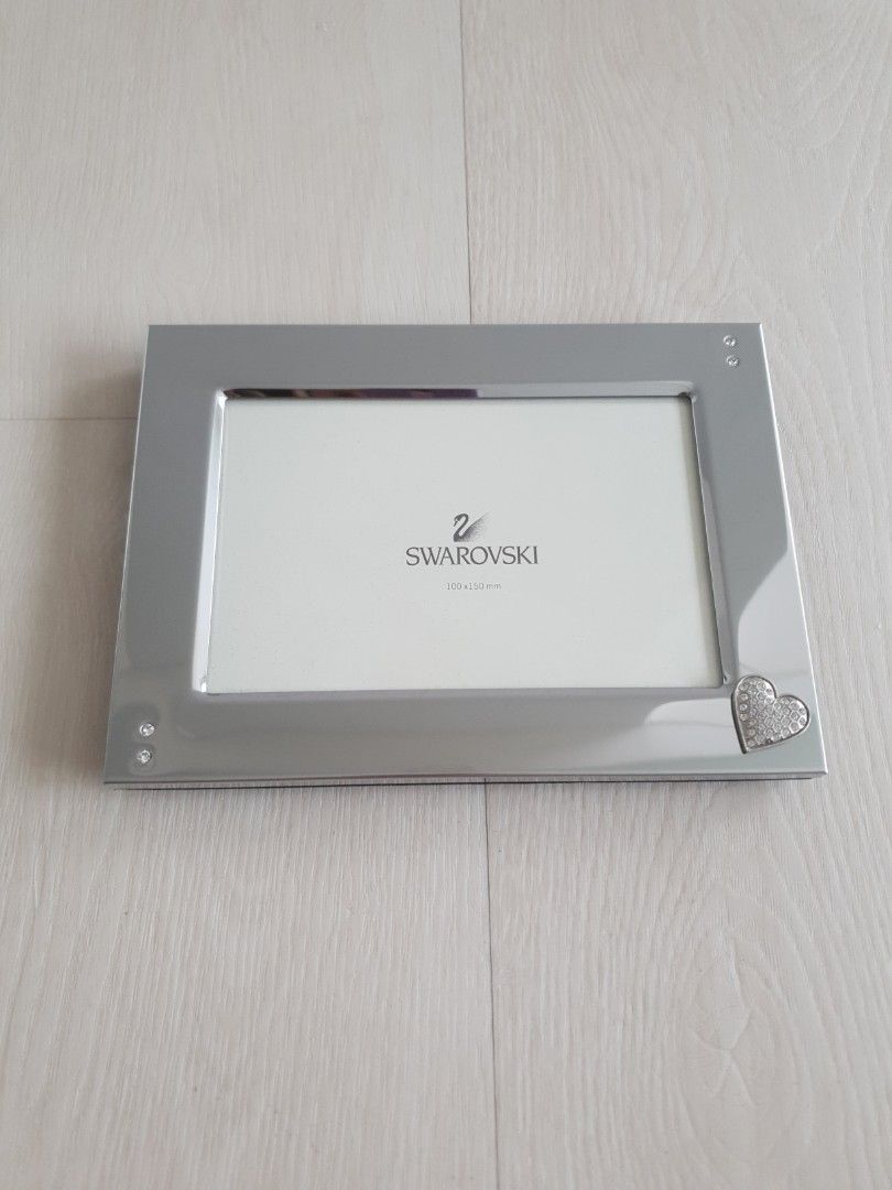 Swarovski photo frame with heart pendant., Furniture & Home Living