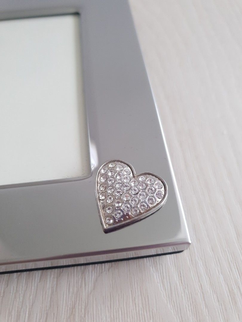 Swarovski photo frame with heart pendant., Furniture & Home Living