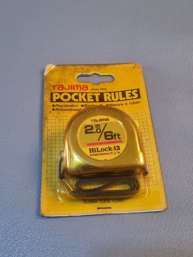 Tajima Pocket Rules mesuring tape 2M (Category: Home Improvement Tools & Accessories) located in Silang. Submitted by samflores2k4t7 (Listing ID 1249169596, Image 2). Description: For sale Tajima Pocket Rules mesuring tape HiLock 2m/6ft Brand new old stock.