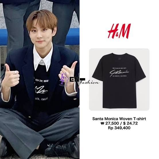 Free SF Thrifted H M Woven T shirt Black Santa Monica