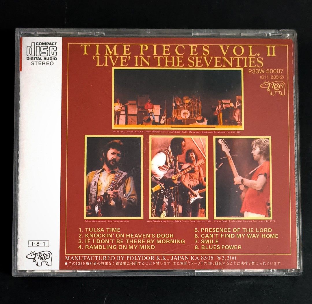 Eric Clapton - Timepieces Vol. 2 Live In The Seventies CD