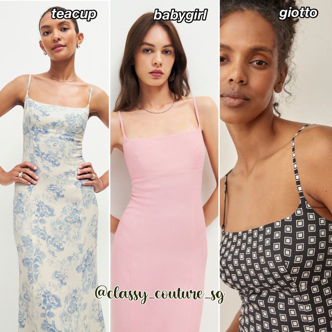 TOP PICK Reformation Liya Midi Dress viscose rayon babygirl teacup giotto Women s Fashion Dresses Sets Dresses on Carousell