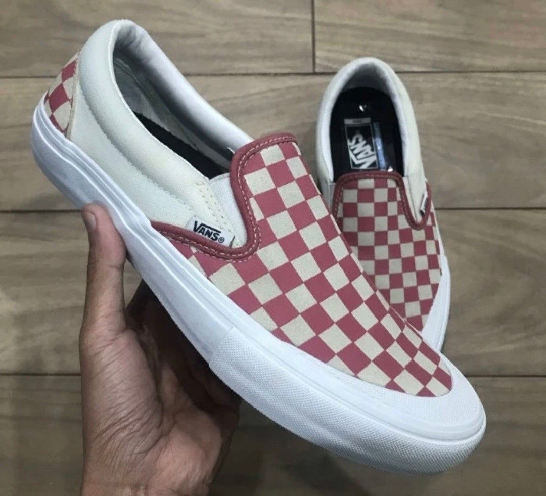 Vans Checkerboard Slip On Mineral Red Original Authentic 100 Sneakers Shoes Size 43 Sepatu Kasual Casual Slip On Slippers Slipper Slop Selop Checker