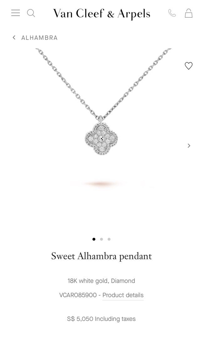 Vca white gold deals necklace