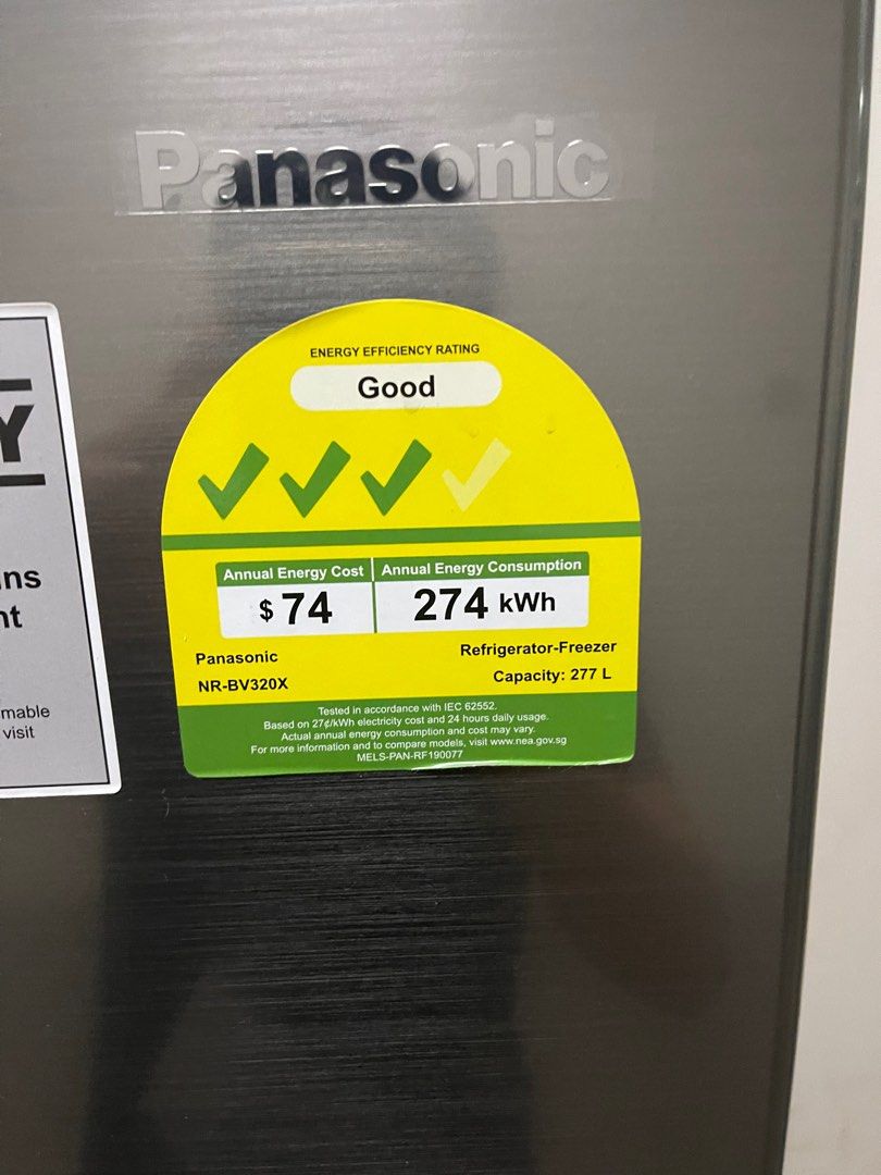 Very new Panasonic 277L refrigerator / fridge, TV & Home Appliances