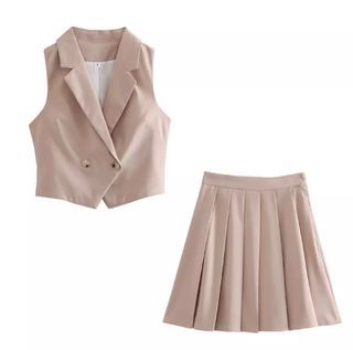 Vest top & pleated mini skirt Coords