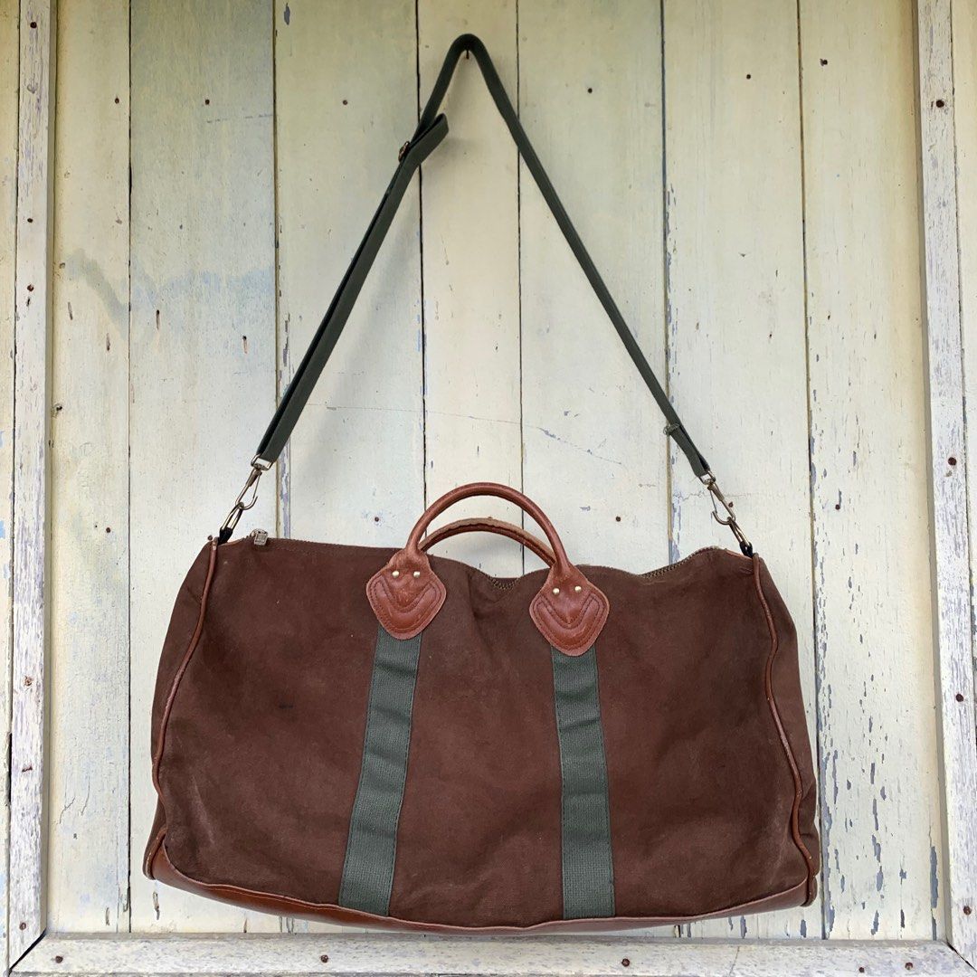 Vintage 80s LLbean Duffle Bag Canvas Leather Men s Fashion Bags