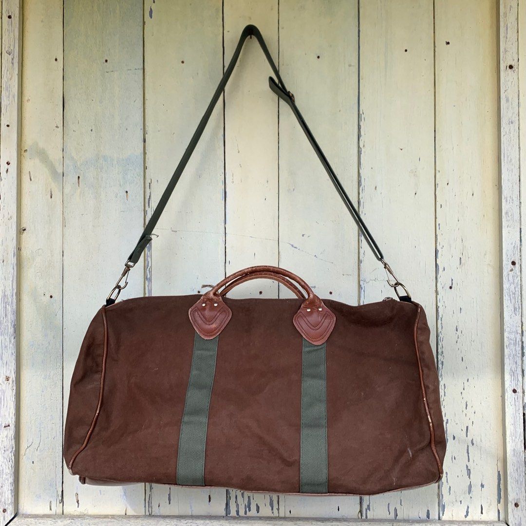 Vintage 80s LLbean Duffle Bag Canvas Leather Men s Fashion Bags
