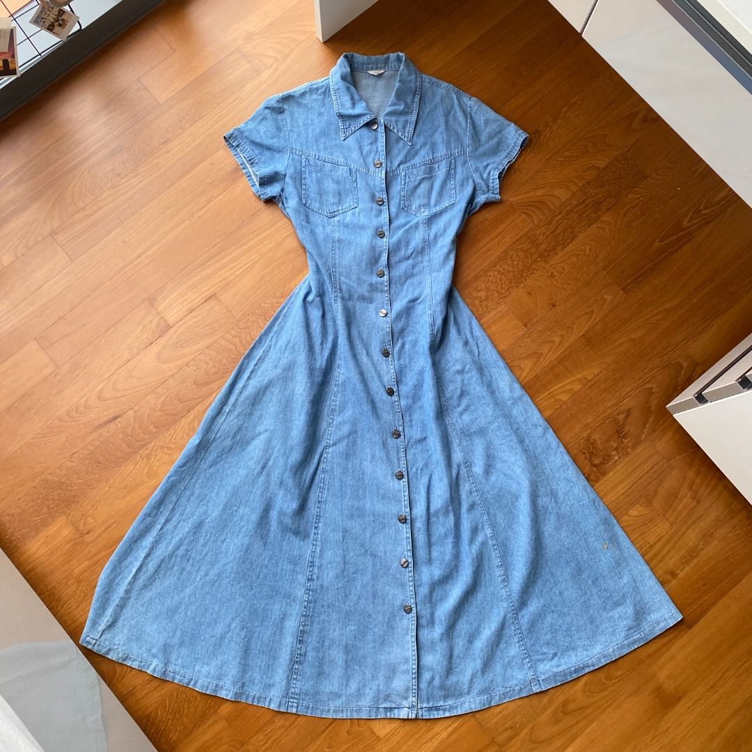 90s denim dress hot sale