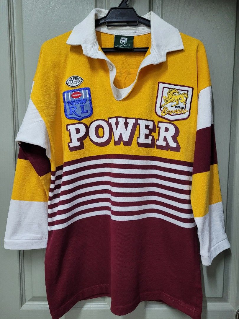 Vintage NSWRL Brisbane Broncos Classic rugby jersey jersi, Men's Fashion,  Activewear on Carousell