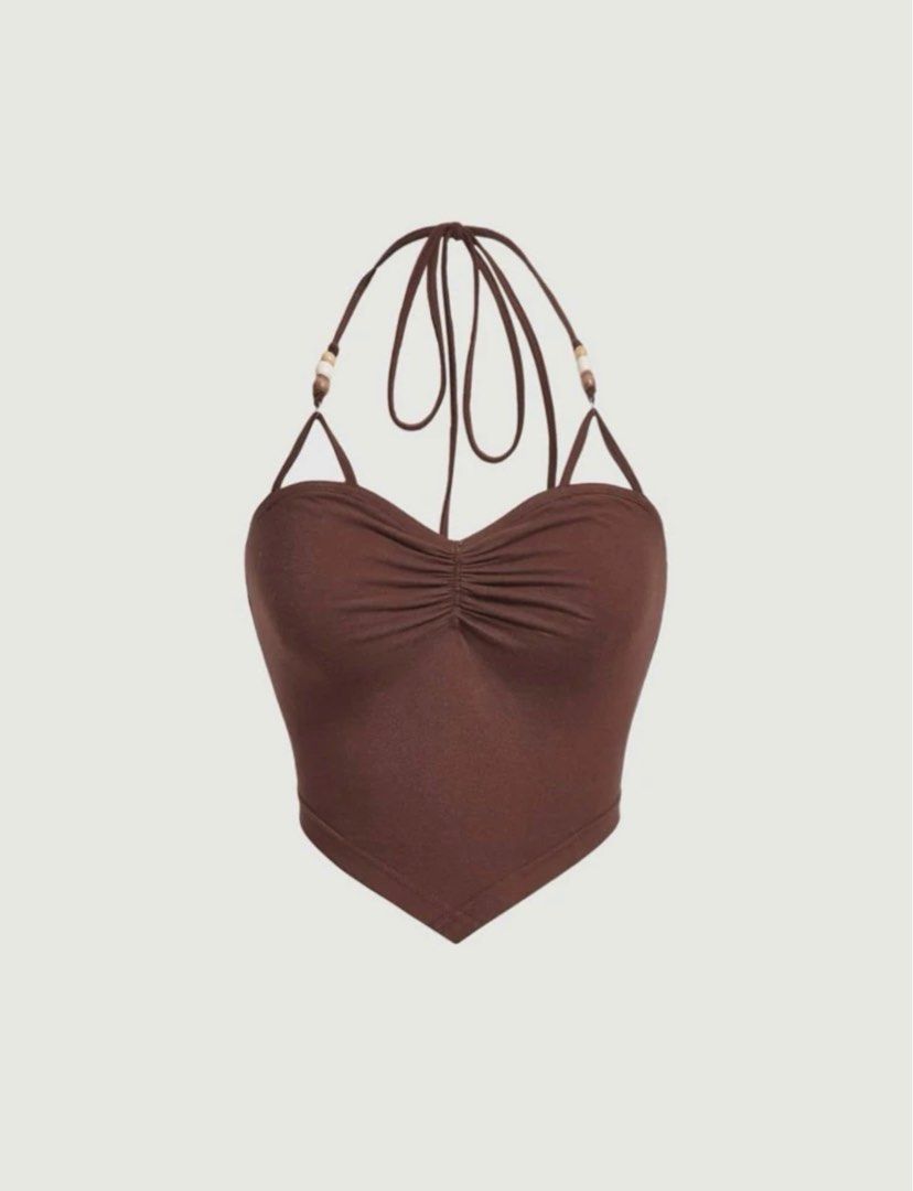 WTS Y2K Brown Cami Top, Women's Fashion, Tops, Sleeveless on Carousell