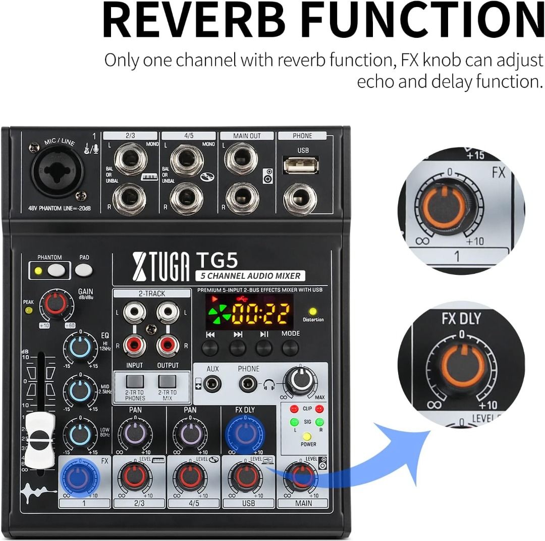 XTUGA TG5 5 Channel Audio Mixer VMI Direct (Category: Other Audio Equipment) located in Manila. Submitted by vmidirect (Listing ID 1249166332, Image 2). Description: 💬 Have a warranty concern? It has 7 days replacement warranty for manufacturer's defects. Improper usage, mishandling, physical, and water damage void the warranty. 💬 Have a shipping concern? We’re here to help with tracking, delivery, or return issues. 📞 Contact Us: 0 9 2 3 6 0 3