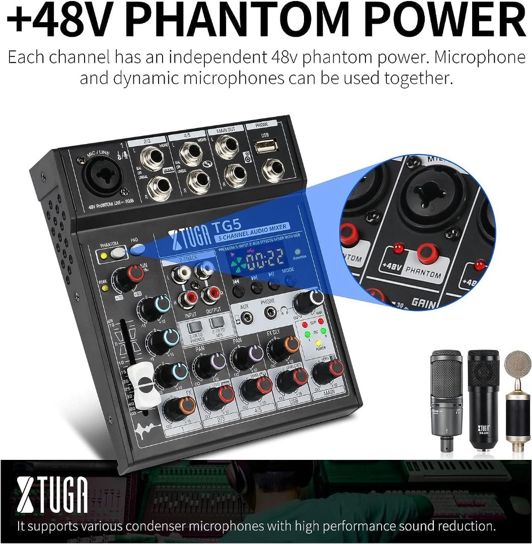 XTUGA TG5 5 Channel Audio Mixer VMI Direct (Category: Other Audio Equipment) located in Manila. Submitted by vmidirect (Listing ID 1249166332, Image 3). Description: 💬 Have a warranty concern? It has 7 days replacement warranty for manufacturer's defects. Improper usage, mishandling, physical, and water damage void the warranty. 💬 Have a shipping concern? We’re here to help with tracking, delivery, or return issues. 📞 Contact Us: 0 9 2 3 6 0 3