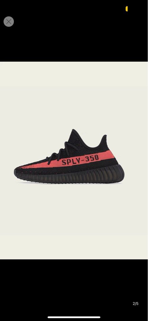 Yeezy 350 V2 Core Black Red Stripe Men s Fashion Footwear