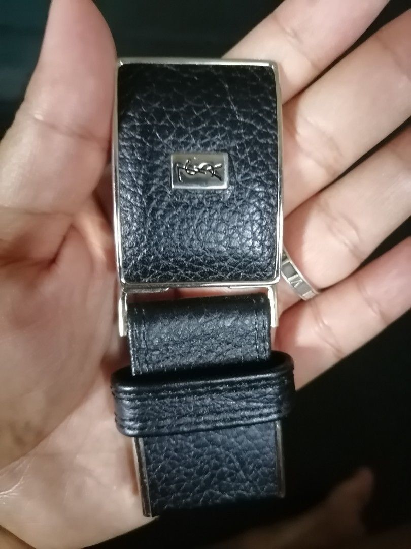 Mens Designer Clothes  LOUIS VUITTON leather belt with silver buckle 77