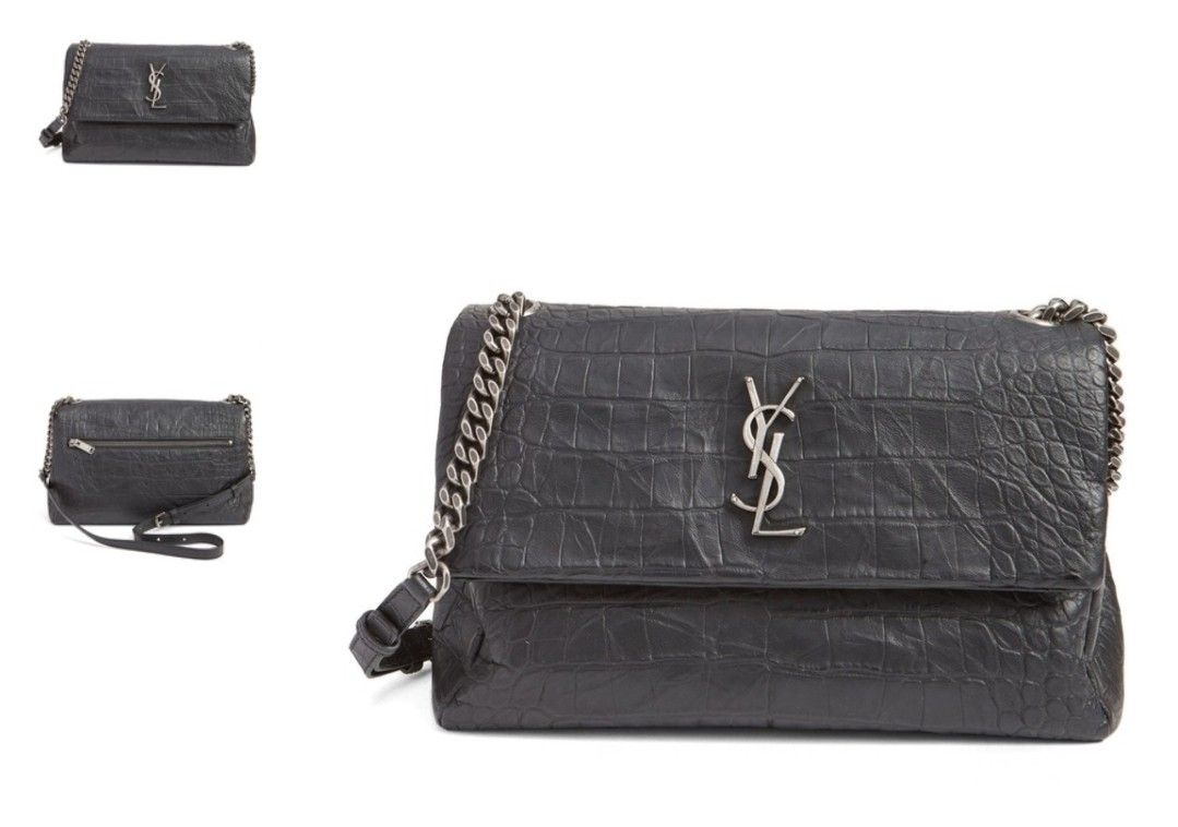 YSL croc sling bag, Luxury, Bags & Wallets on Carousell