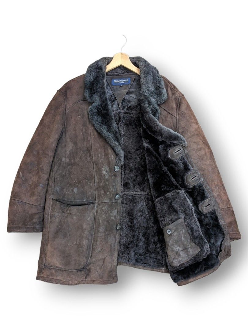 Saint laurent faux shearling coat on sale