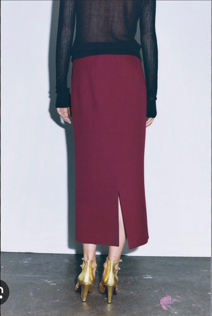 Zara Red Wine Skirt