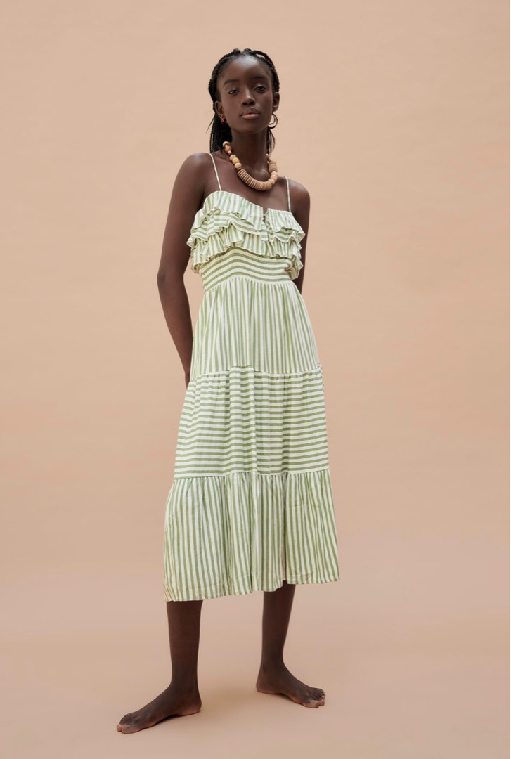 Striped midi dress zara 2025