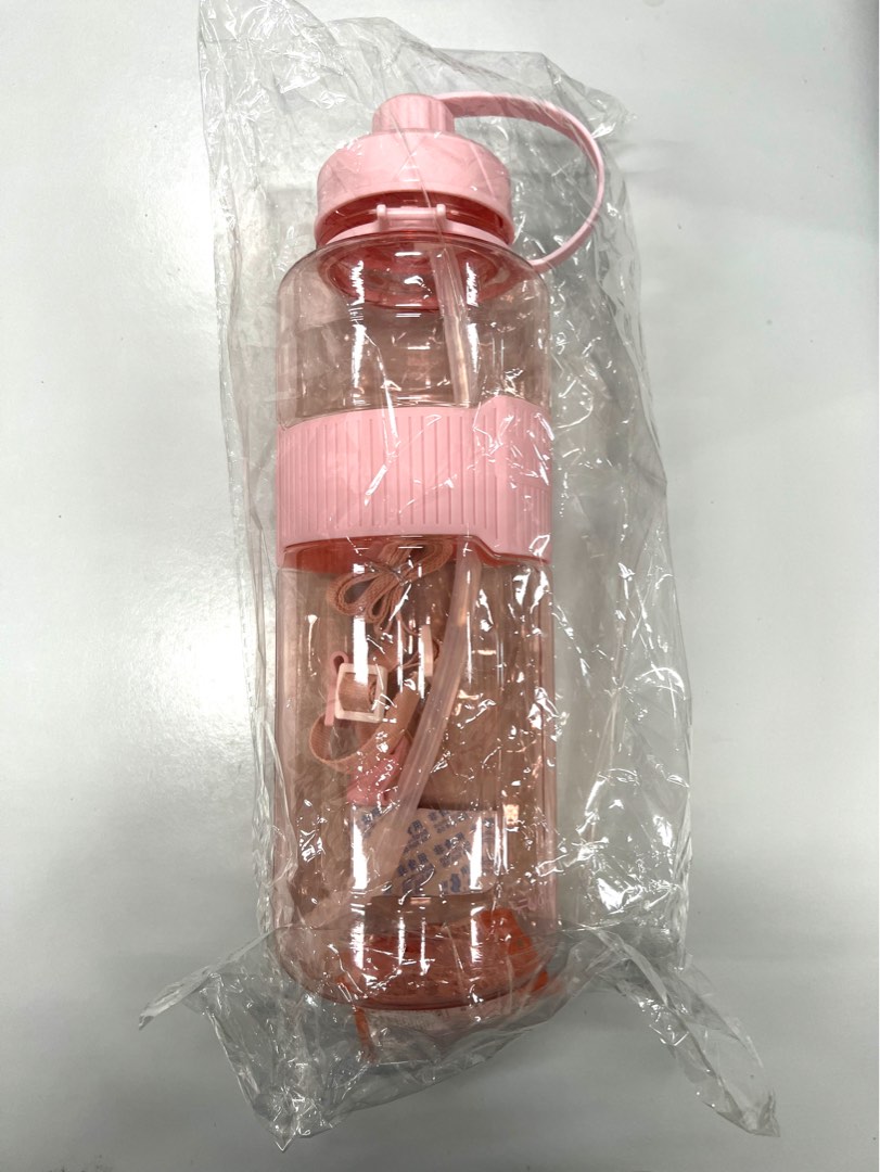 2000ML Large Bottle with Straw, Furniture & Home Living, Kitchenware