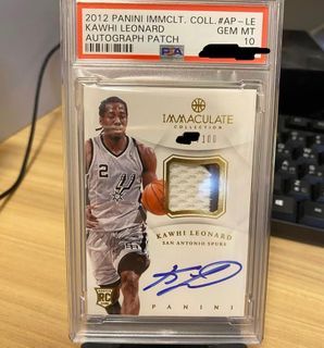 2012 Panini Immaculate RPA Kawhi Leonard /100 Auto Patch Jersey Gem Mint PSA 10