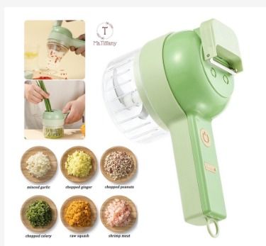 4 In 1 Handheld Electric Vegetable Cutter Set Multifunctional automatic  meat grinder cut pressure pulling garlic stirrer