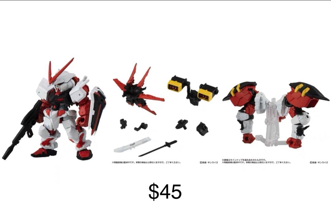⭐️ <MSE 19> Mobile Suit Ensemble Series 19 Part 19 - Gundam Red Astray / Gundam Blue Astray / Jegan ( Set of 3 / 8 ) MSE19 Bandai Gachapon Gashapon (Category: Gundam Model Kits) located in Singapore. Submitted by gundamhobby (Listing ID 1245470573, Image 4). Description: Mobile Suit Ensemble Series 19 ⭐️ Blue Astray Set - $35 (Refer to 2nd photo) • 122 : Gundam Astray Blue Frame • 125 : Astray Powered Arms • 126 : Equipment Set for Wave ⭐️ Red As