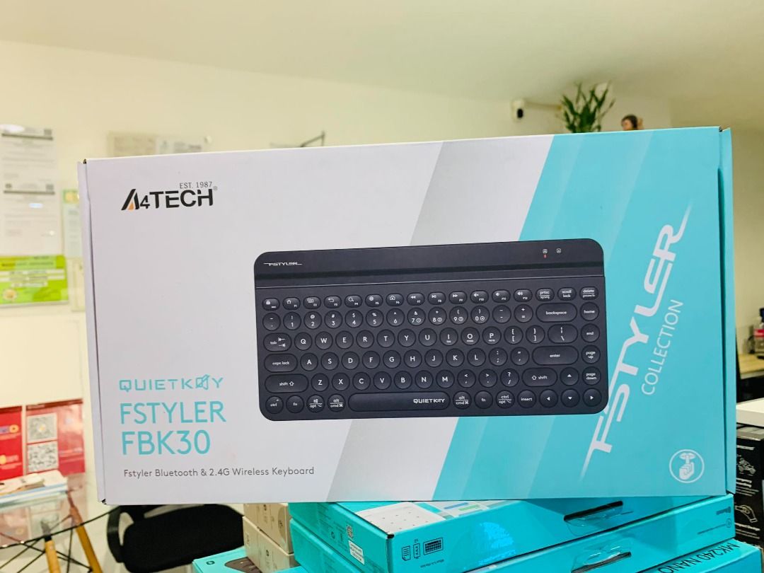 A4Tech Fstyler FBK30 Bluetooth & 2.4G Wireless Keyboard Black ...