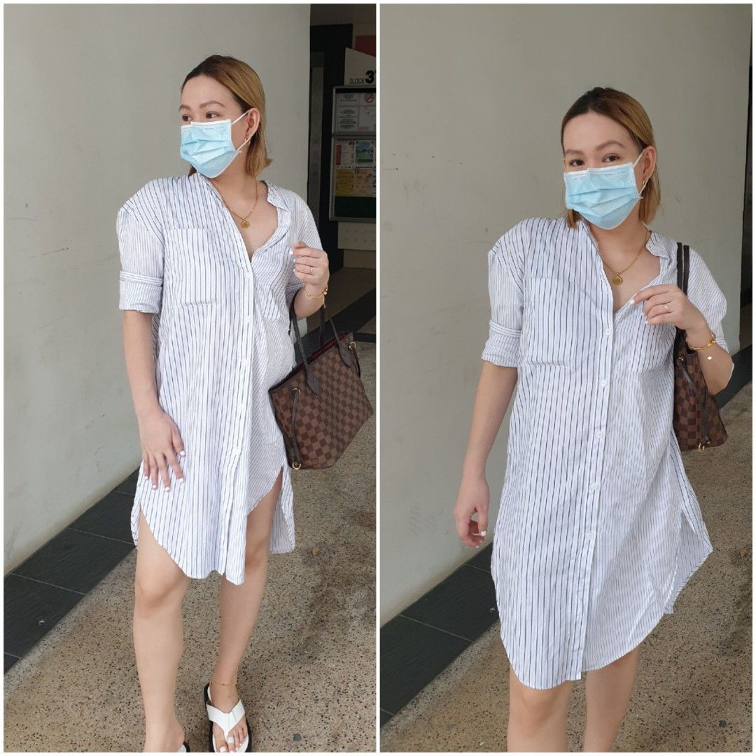 Acne button 2025 down dress