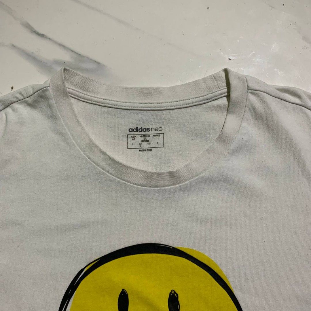 Adidas Neo x Smiley Tee Men s Fashion Tops Sets Tshirts Polo Shirts on Carousell
