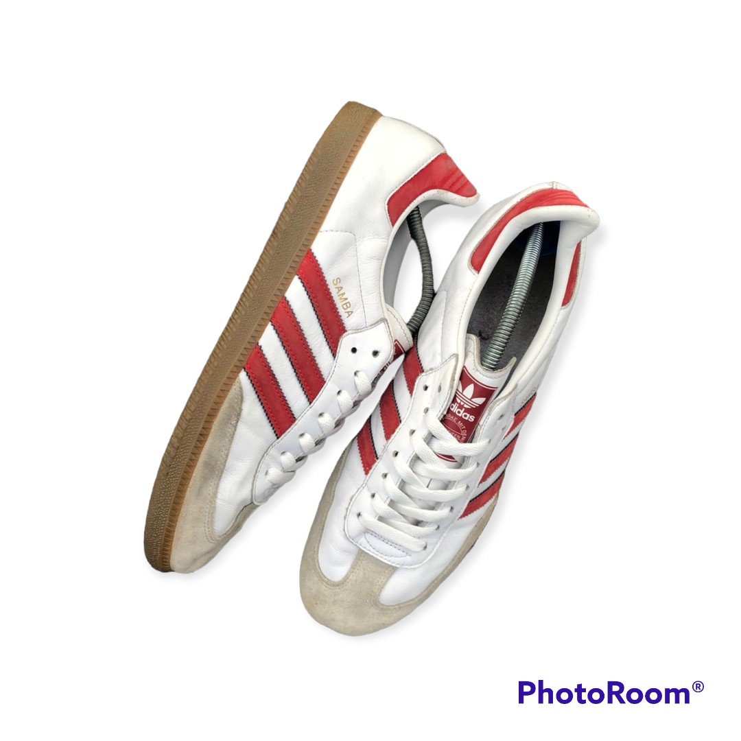 Adidas samba red stripe, Men's Fashion, Footwear, Sneakers on Carousell