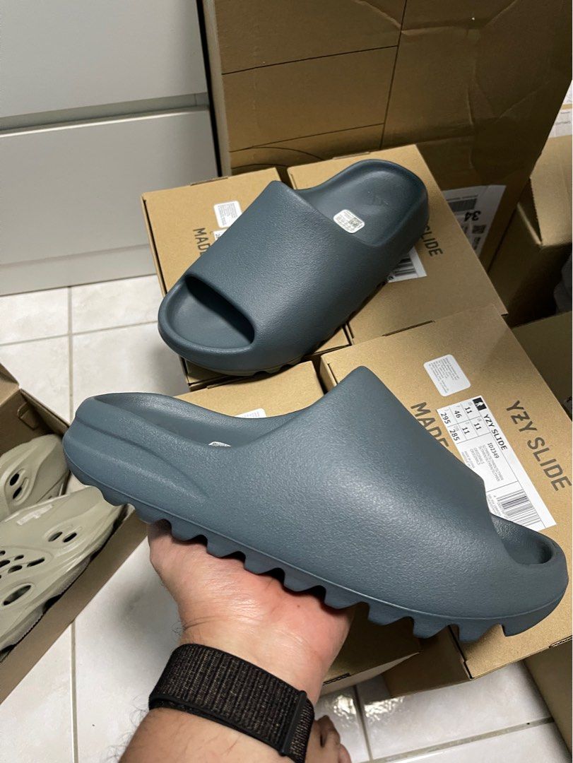 Adidas Yeezy Slide Slate Marine, Men's Fashion, Footwear ...