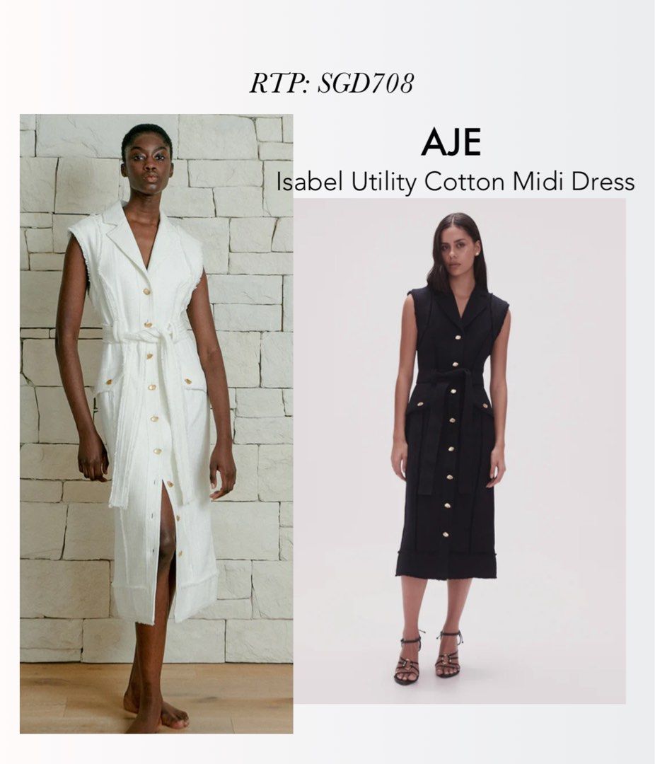Aje black and white dress top