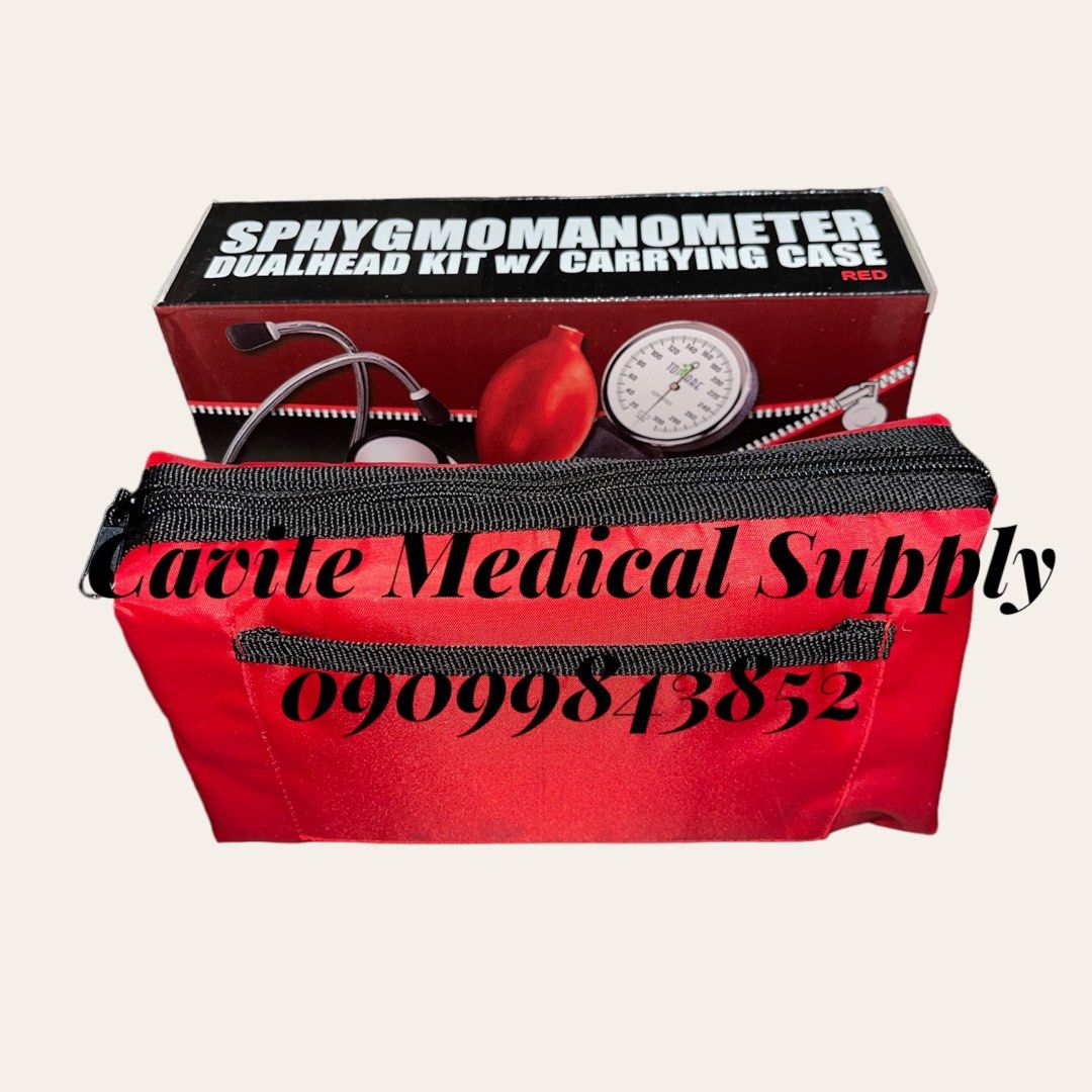 Aneroid Sphygmomanometer & Stethoscope Set / Manual Bp Monitor (Red) on