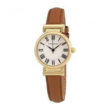 Anne Klein Gold Tone Honey Leather Strap Ladies Watch Women s