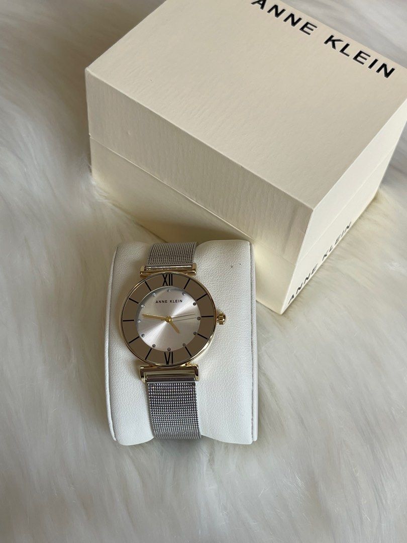 Anne klein women's swarovski crystal accented mesh bracelet watch sales