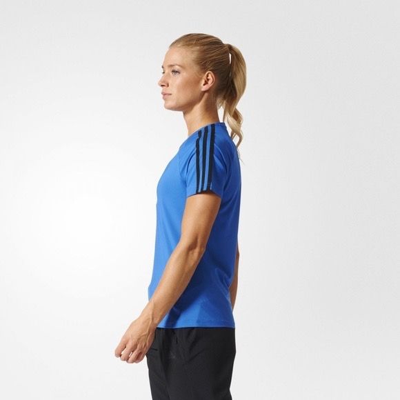 AUTHENTIC ADIDAS D2M Climalite Tee Blue Women s Fashion