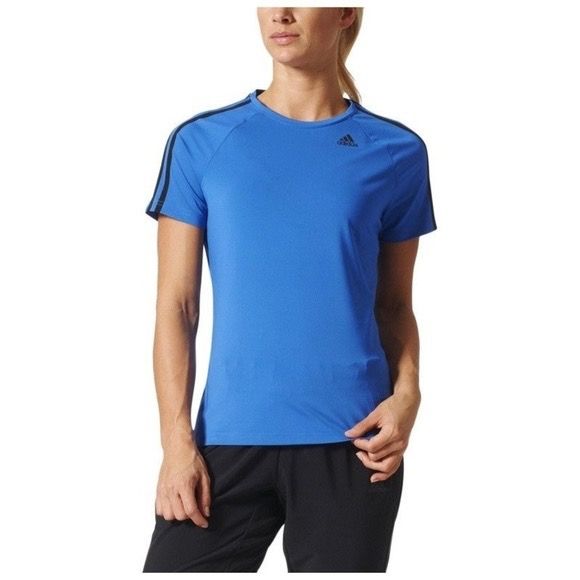 AUTHENTIC ADIDAS D2M Climalite Tee (Blue), Women's Fashion, Activewear on  Carousell