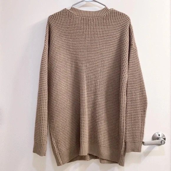 AUTHENTIC FOREVER21 Khaki Waffle Knit Button Down Cardigan