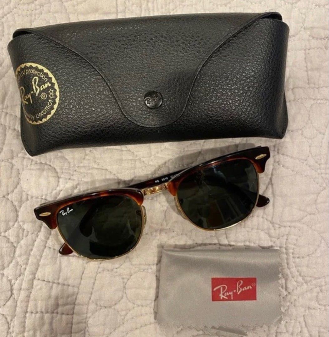 Ray-ban Clubmaster Tortoise Acetate Polarized 49mm Sunglasses Rb3016 99058  49