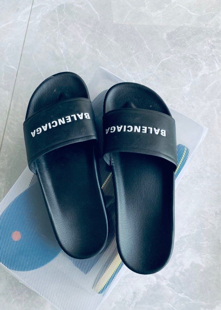 Balenciaga men's slippers, Men's Fashion, Footwear, Flipflops and Slides on  Carousell