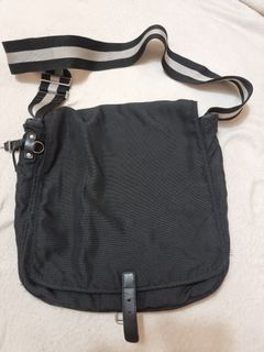 Bally Thick Nylon Leather Trims Messenger Laptop Bag