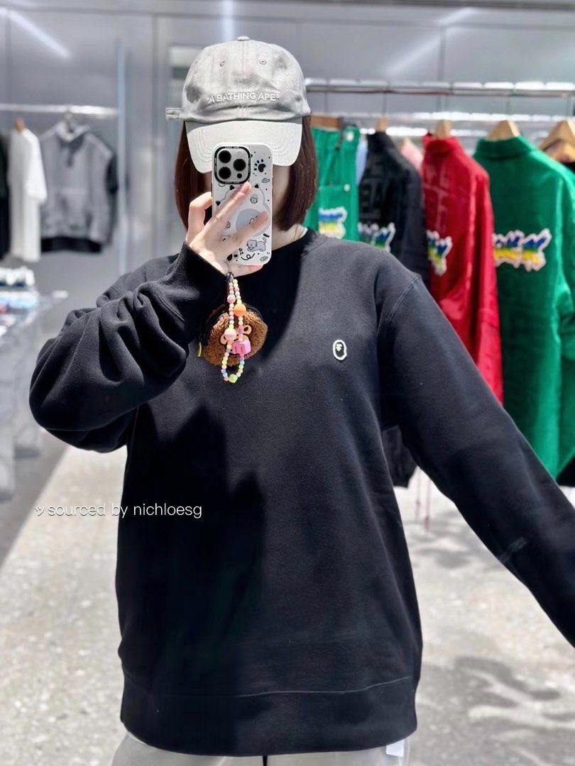Bape black crewneck deals
