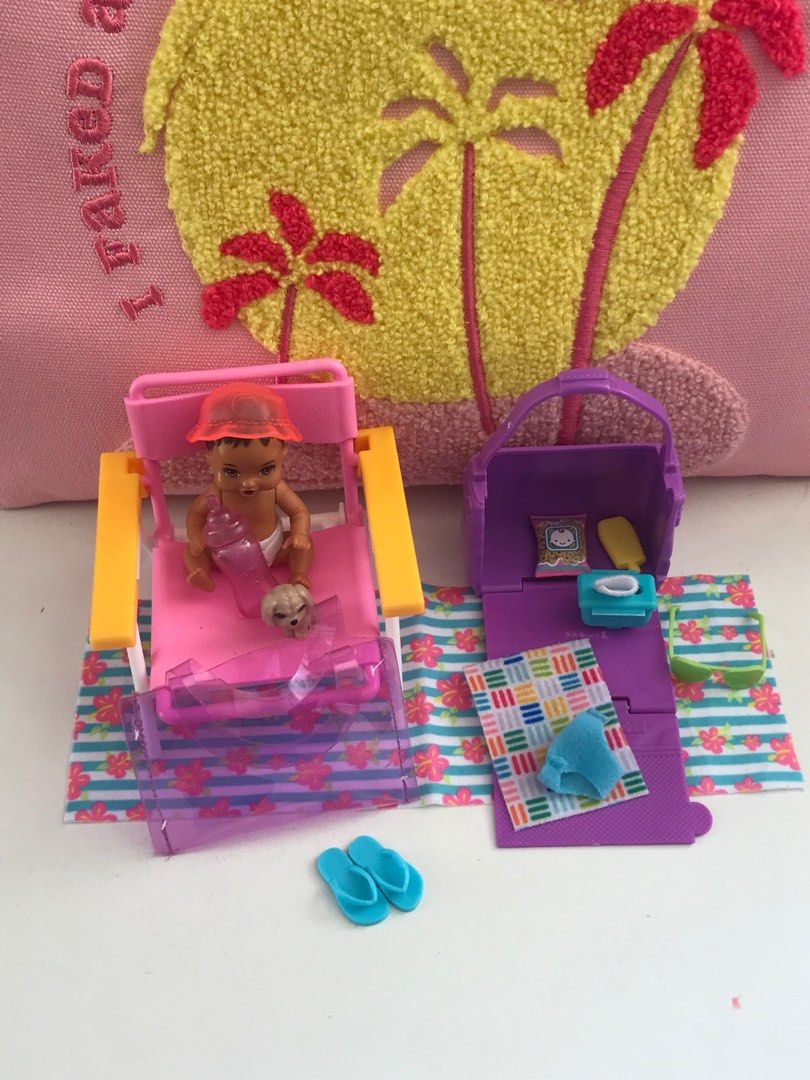 Barbie Beach Lounger Accessory Pack + Barbie Babysitters doll