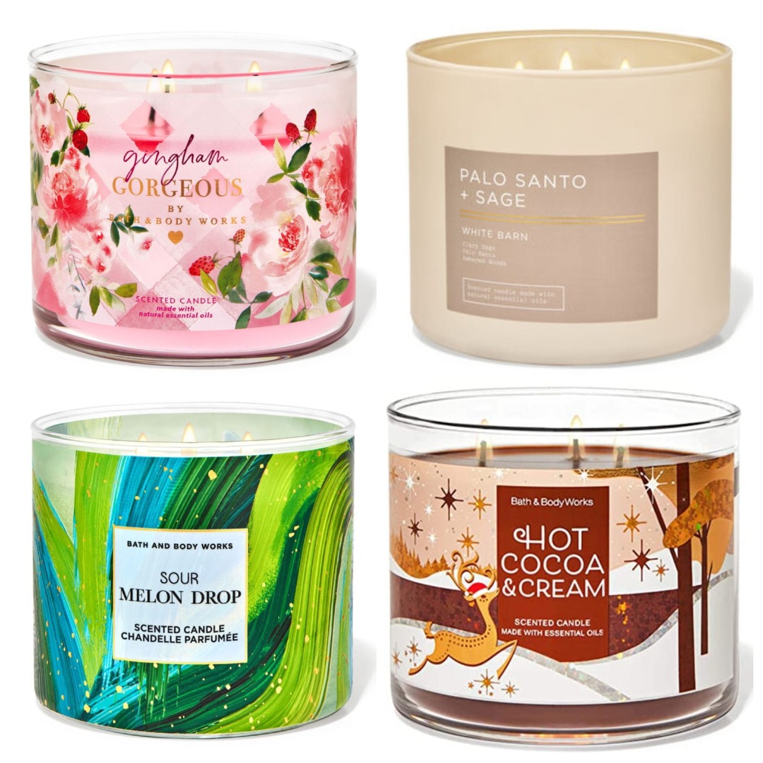 Bath & Body Works BBW 3 wicks candle Hot Cocoa & Cream Gingham Gorgeous